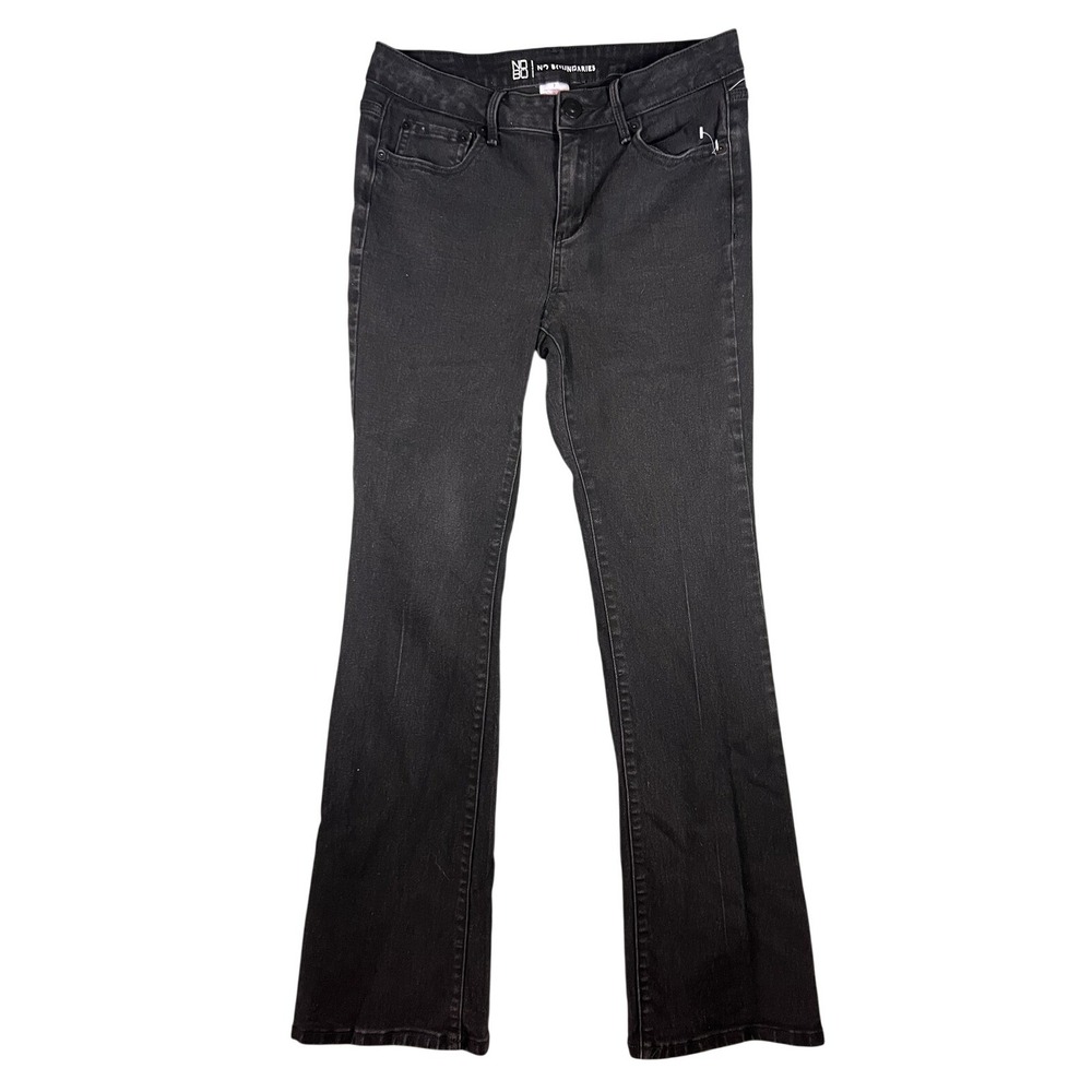 No Boundaries Women's Size 7‎ Dark Wash Black Flare Bootcut Stretch Jeans